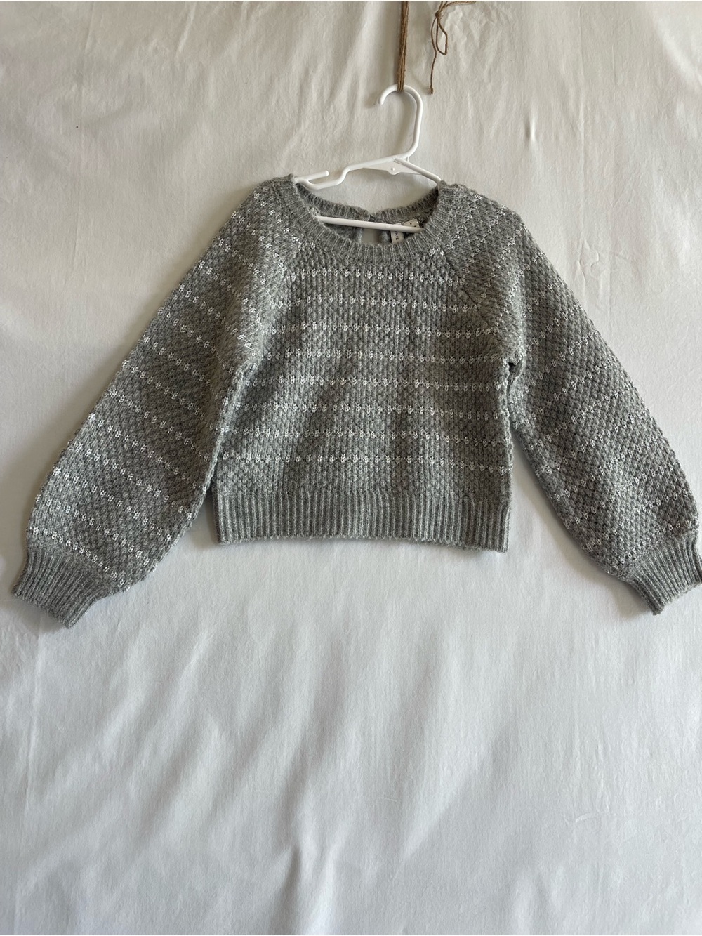 Janie and Jack Heather‎ Gray Textured Crewneck Sweater